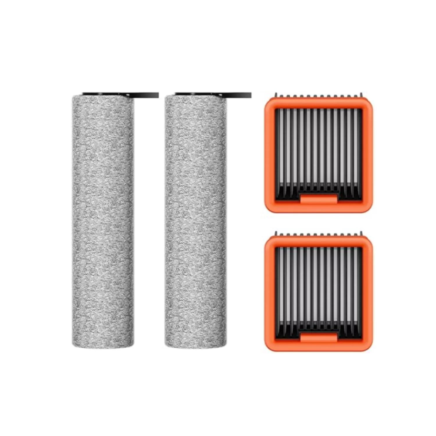 UWANT D100 水拭き掃除機用交換部品(ローラーブラシ*2 フィルター*2)