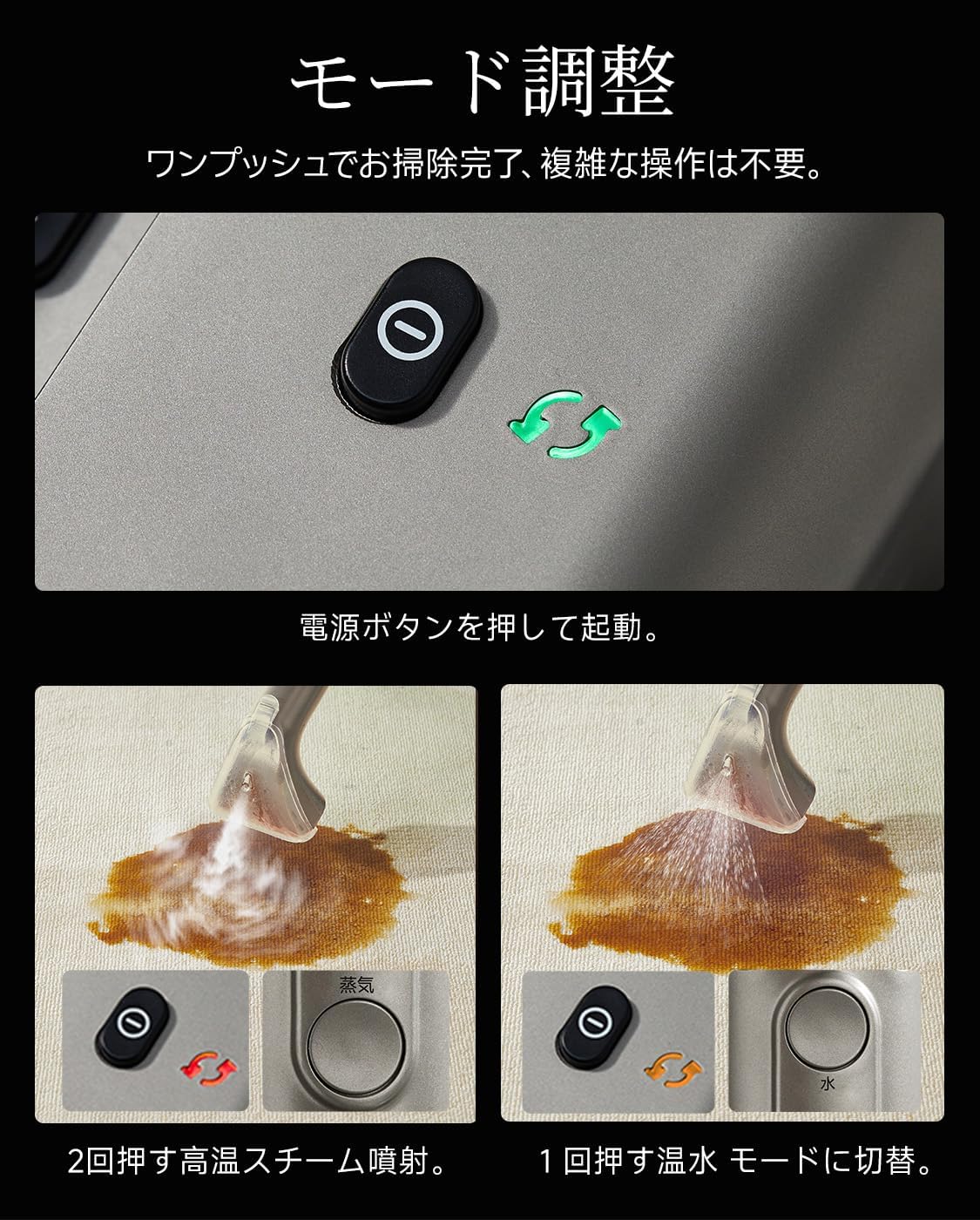 UWANT B400 リンサークリーナー｜18,000Pa・600W・2-in-1大容量タンク・プロ用ブラシ×3＋洗浄液｜車内/カーペット/ソファ/布製品対応