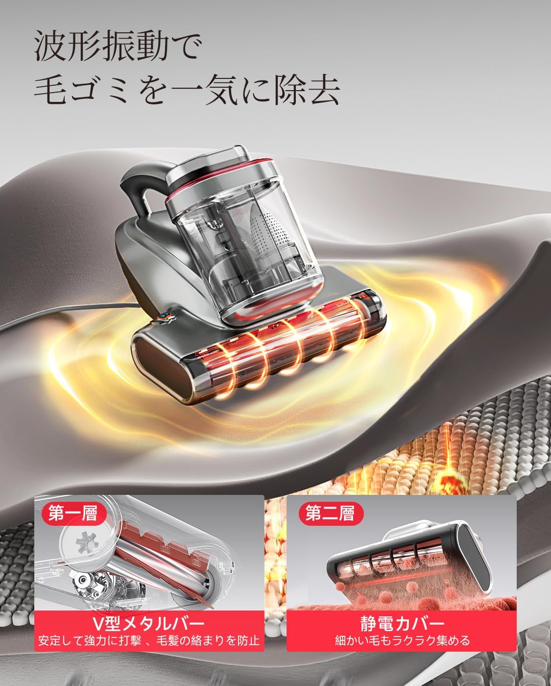 uwant M700 布団クリーナー｜20,000Pa強力吸引 × 65℃熱風乾燥 UV除菌・超高速たたき・LEDディスプレイ搭載 マットレス／布団／枕／カーペット／ペット用マット対応
