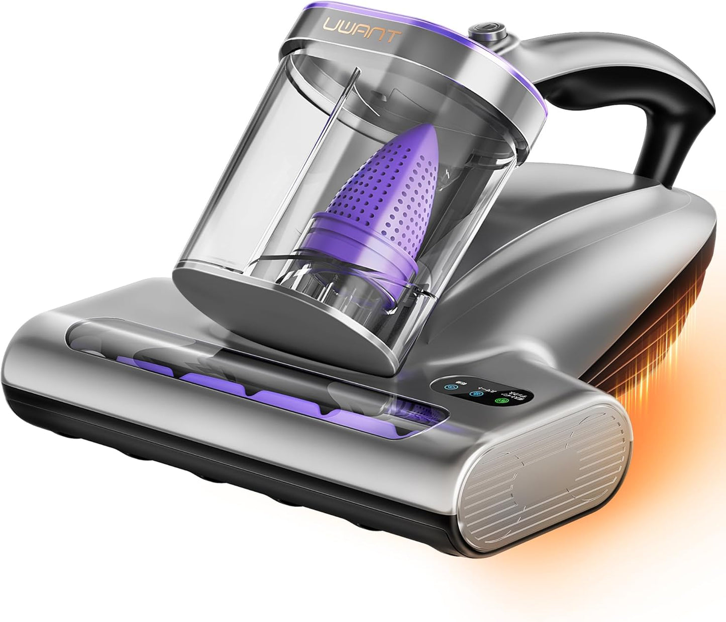 UWANT M600｜18KPa強力吸引・65℃温風乾燥・UV＋超音波・超高速たたき・長時間稼働｜ダニ/花粉/ハウスダスト対策｜布団/マットレス対応｜シルバーグレー｜1年保証