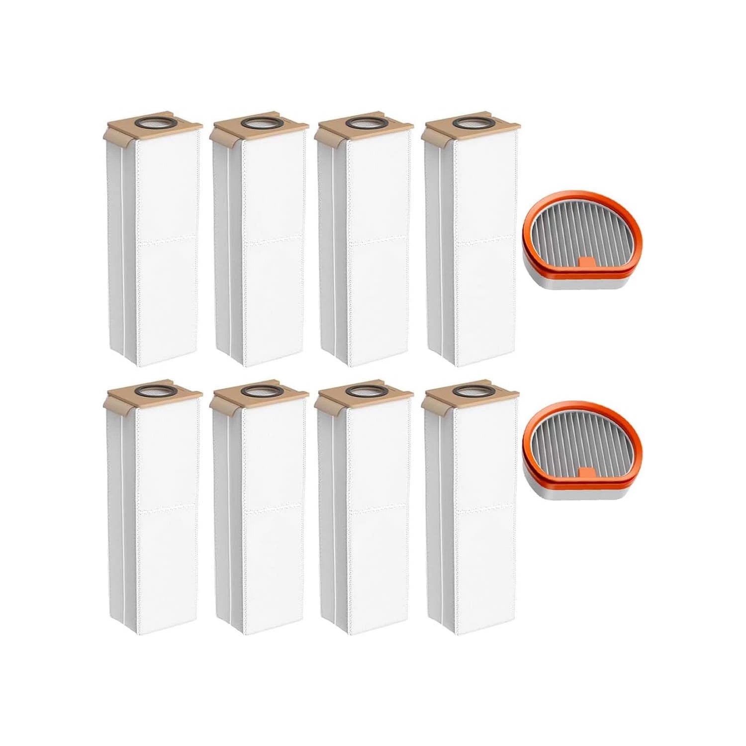 UWANT V600 純正品 対応 交換用 （ダストバッグ 8枚 & HEPAフィルター 2個）