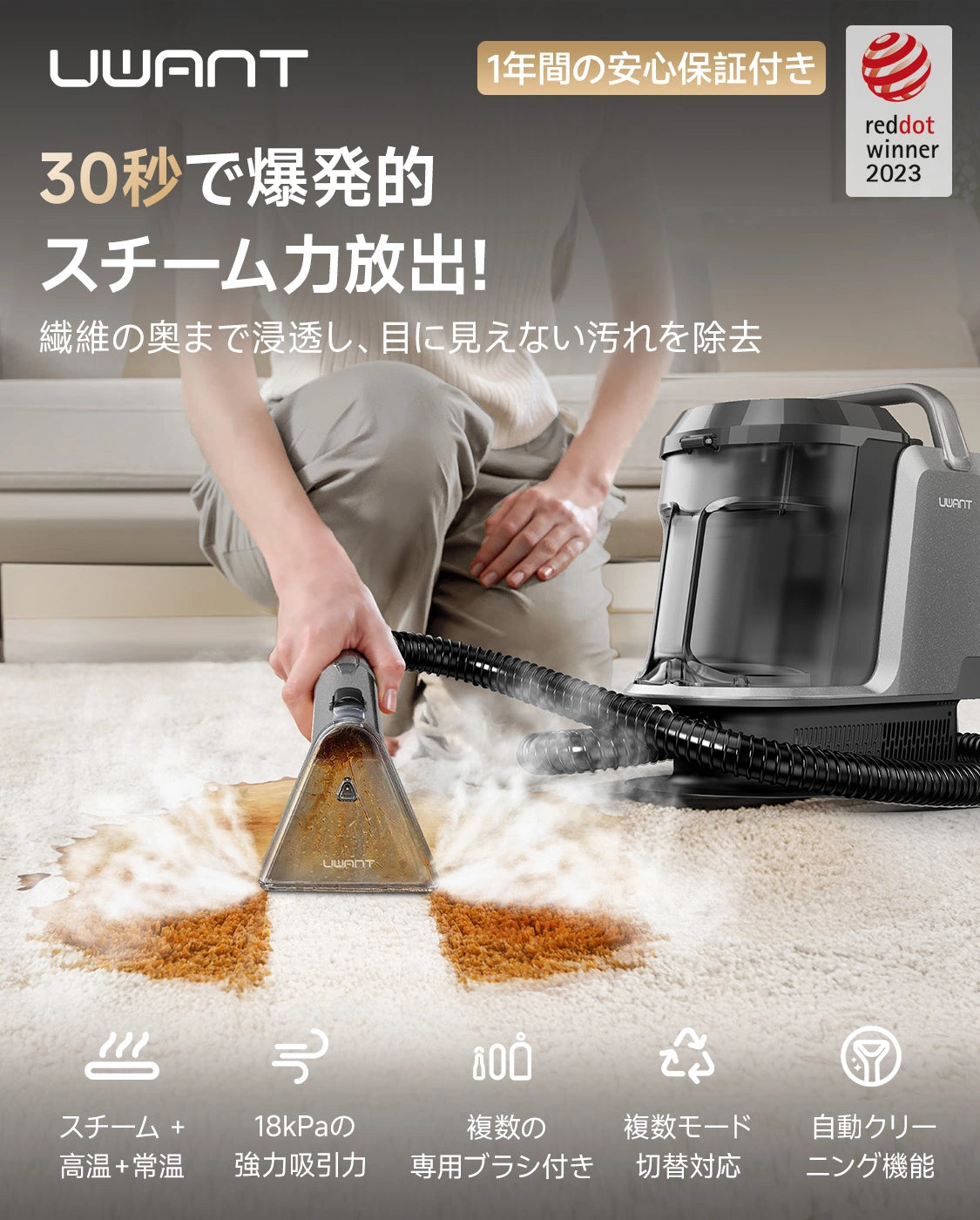 UWANT リンサークリーナー Y100 Steam ブラウングレー