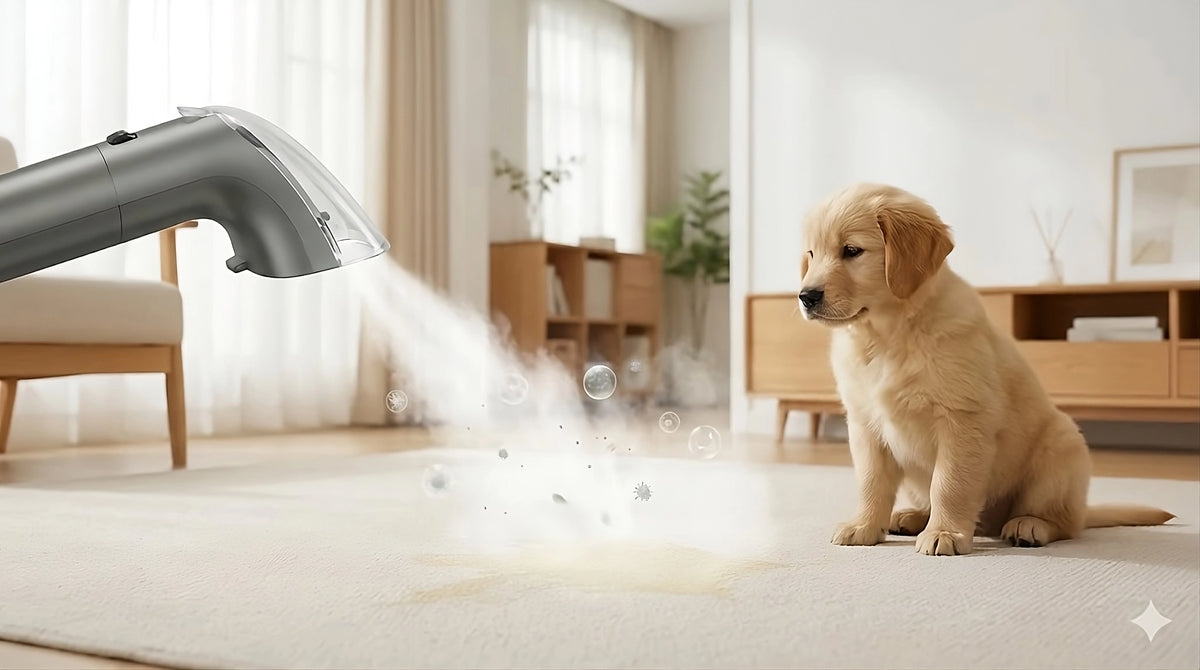 高温スチームで、繊維表面の雑菌までしっかりケア。